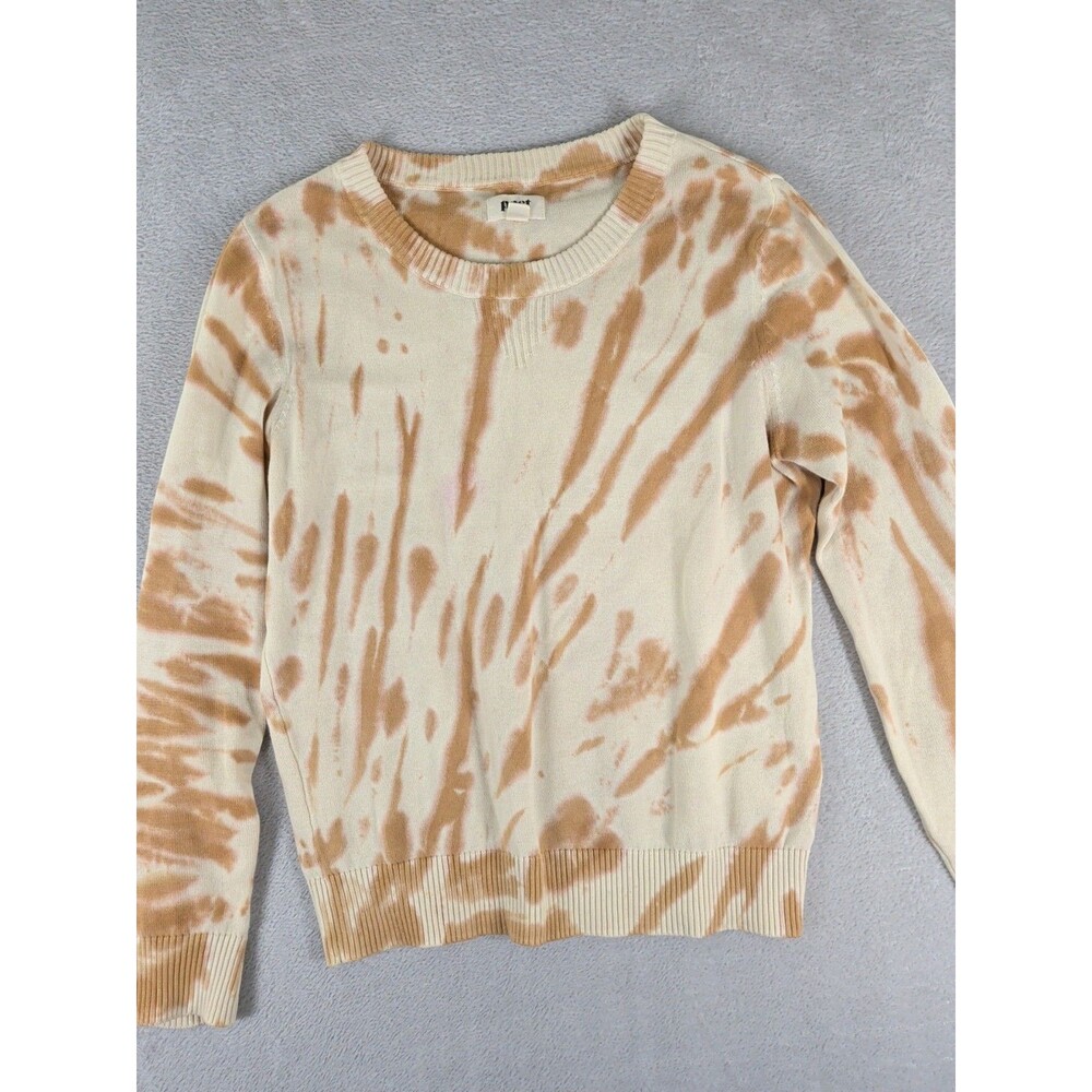Pact Sweater Women's Medium Cream Spiral Tie Die Long Sleeve Pullover Organic co